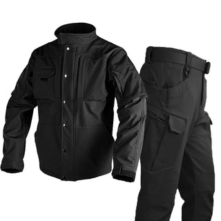 Waterproof Tactical Sets Men Winter Soft Shell Combat Jackets+Army Fleece Warm Cargo Pants 2 Pcs Suits Military Multi-pocket Set