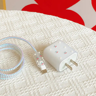 Cherry Frosted Style Charger Cable Protection Cover For iphone US 18/20W Adapter Protector Case Data Line Cord Winder Protective