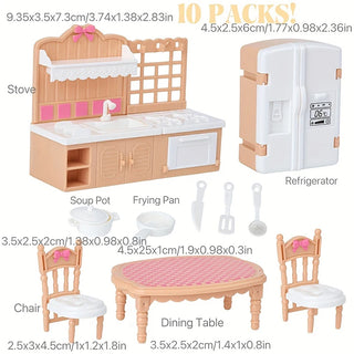 1:12 Miniature Furniture Set Living Room Kitchen Simulation Model Dollhouse Toys  Accessories Gift for Christmas Halloween