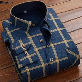 Men's Casual Long Sleeve Plaid Shirt