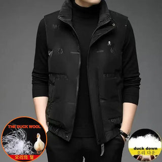 Winter Down Jacket Men's Golf Jackets Vest White Duck Down Waistcoat Zipper Luxury Windproof Waterproof Keep Warm Man Golf Coats