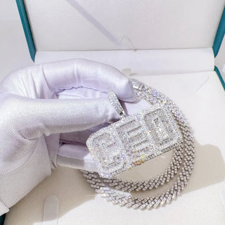 Custom CEO Initial Letter Pendant Necklace 925 silver