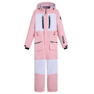 Skiing Jumpsuit Men Women One-piece Ski Suit Winter Outdoor Windproof Waterproof Ski Overall Snowboarding Suit Ski Jacket+Pants