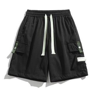 2024 New Summer Men's Loose Cargo Shorts Y2k Multi-Pockets Wide Leg Baggy Short Pants Ice Silk Quick Dry Straight Casual Shorts