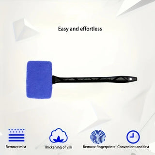 Car Window Cleaner Brush Kit Microfiber Windshield Cleaning Tool Auto Interior Glass Wash Wiper Long Handle Reusable Cloth Pad
