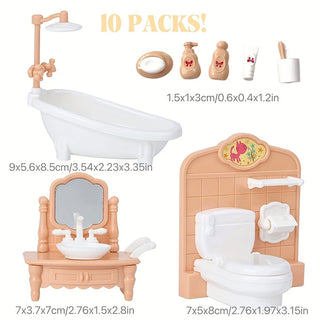 1:12 Miniature Furniture Set Living Room Kitchen Simulation Model Dollhouse Toys  Accessories Gift for Christmas Halloween