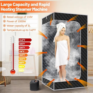 Portable Sauna Box,Steam Sauna Room for Home Use,Large Space Personal Steam Room Sauna Tent with 3.0 Liter Steamer,Folding Chair