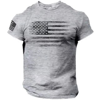 Gym Men's T-shirt 3d Print USA Flag T Shirt Oversized Casual Short-sleeved Summer Sportswear Men Clothing