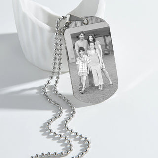 Sifisrri Personalized Custom Name Necklace Engrave Picture Letter Rectangle Pendant For Women Men Fashion Family Jewelry Gift