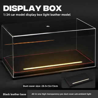 Acrylic Display Box with Light for 1:24 Alloy Car Model Simulation Car Collection Ornaments Dustproof Storage Box Home Decor