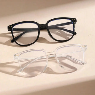 2pcs Women Men Classic Square Frame Glasses School Eyewear For Daily Life Clothing Accessories
