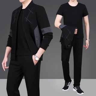 Winter Cotton Sport Suit Tracksuit Zip Up Coat Sweatshirt+pant+jacket Casual Jogger Running Workout Outfit Sportswear Track Suit