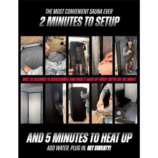 Portable Home Sauna for Wellness & Relaxation | Steam-Heated Hexagon Model | 60-Min Rapid Steam Room Generator, Floor Mat, Towel