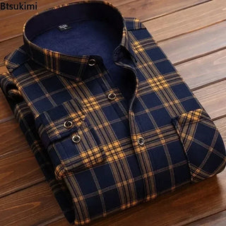 Men's Casual Long Sleeve Plaid Shirt