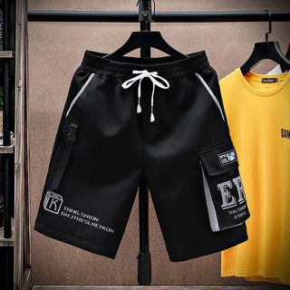 Mens Cargo Shorts Bermuda Short Pants for Men with Pockets Draw String Distressed Jorts Comfortable Strech Elastic Waist Homme