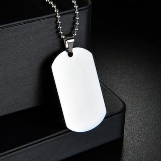 Sifisrri Personalized Custom Name Necklace Engrave Picture Letter Rectangle Pendant For Women Men Fashion Family Jewelry Gift