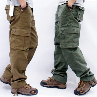 Spring Military Work Overalls Cargo Pants Men Loose Straight Tactical Pant Multi-Pocket Baggy Casual Cotton Slacks Long Trousers