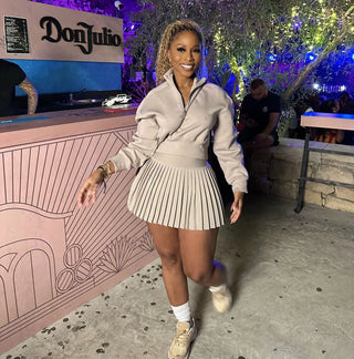 Weird Puss Elegant Simple 2 Piece Set Women 2024 Fall Trend Casual Sweatshirts+Pleateda-Line Skirt Classic Matching Streetwear