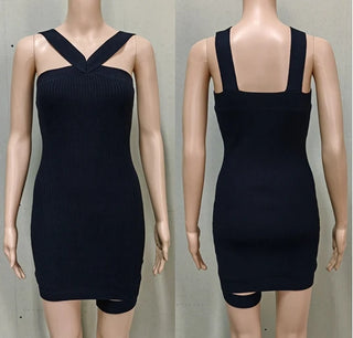 Sexy Sleeveless Off Shoulder Knitting Swimsuit Women Swimwear Tunic, Crochet Bikini Cover-ups, Summer Short Bodycon Beach Dress