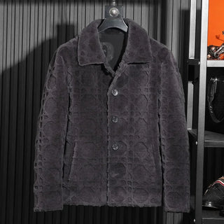 New Single Breasted Fur Coats Men's Granular Lamb Fur Jacket for Men Short Jacket 100% Wool Fur Clothing Male Winter Fashion FCY