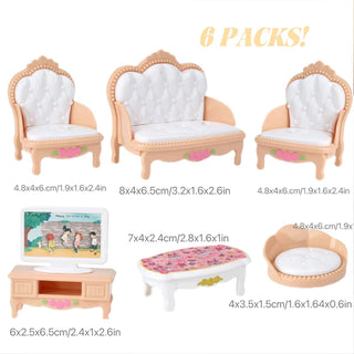 1:12 Miniature Furniture Set Living Room Kitchen Simulation Model Dollhouse Toys  Accessories Gift for Christmas Halloween