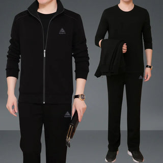 PLUS Size Sport Tracksuits Jackets + Pants 3 Piece Male Running Jogging Suit Outfits Warm Fitness Winter Outdoor Sportswear