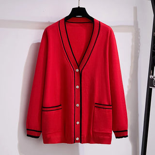 Women's V-Neck Cardigan knitted sweater