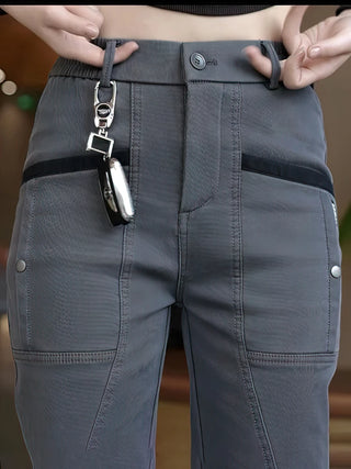 Elastic Stretch Cotton Straight Tactical Gear Pocket Cargo Pants Men Outdoor Casual Trousers Sport Brown Sweatpants Male