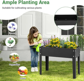 Raised Garden Bed Metal Planter Box with Legs Drain Hole Outdoor Indoor Elevated Garden Box for Vegetable Flower Herb Fruit Stan
