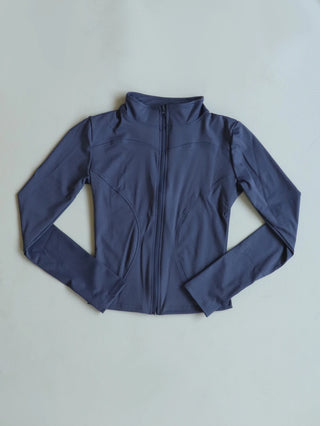 Fitfemme Women's Slim Fit Sports Jacket - High Neck, Full Zip, Long Sleeve, Multiple Colors for Yoga & Workout