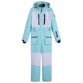 Skiing Jumpsuit Men Women One-piece Ski Suit Winter Outdoor Windproof Waterproof Ski Overall Snowboarding Suit Ski Jacket+Pants